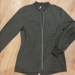 Lightweight Army Green Jacket w Bungee Cinch Waist